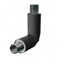 Неподвижная опора (ГОСТ 10704-91/10705-80, Мст.09г2с) 57х4,0-2(140)/225х16-ППУ-ОЦ (L=1500 мм)безОДК